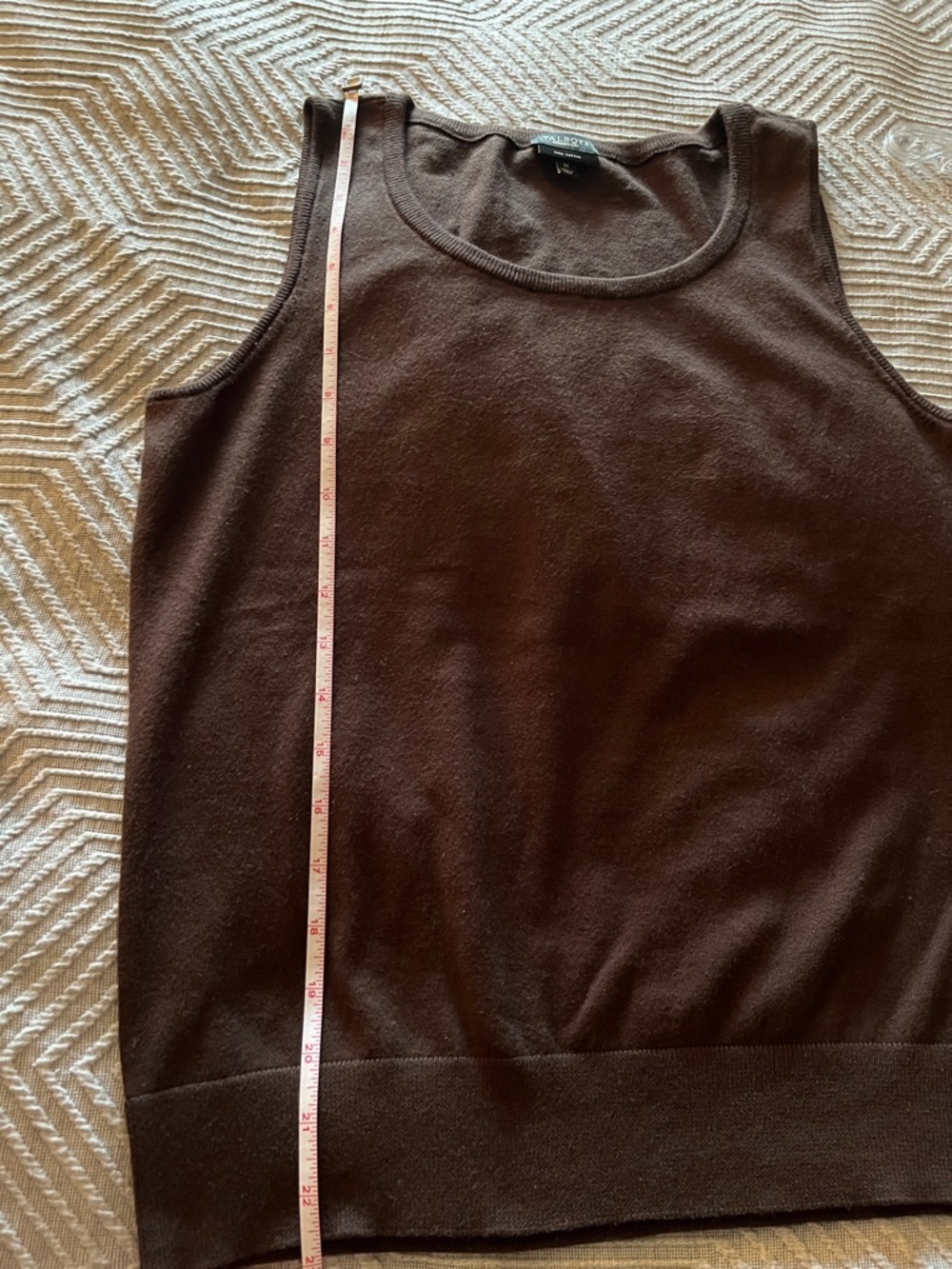 Talbots Brown Rib-Trim Tank Sweater - Picture 7 of 7